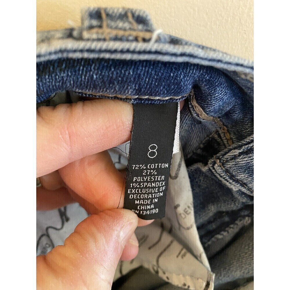 INC Denim Jeans With Graphic Going Down The Side Of The Leg. Sz.8 - Picture 9 of 9